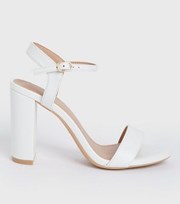 New Look White 2 Part Open Toe Block Heel Sandals